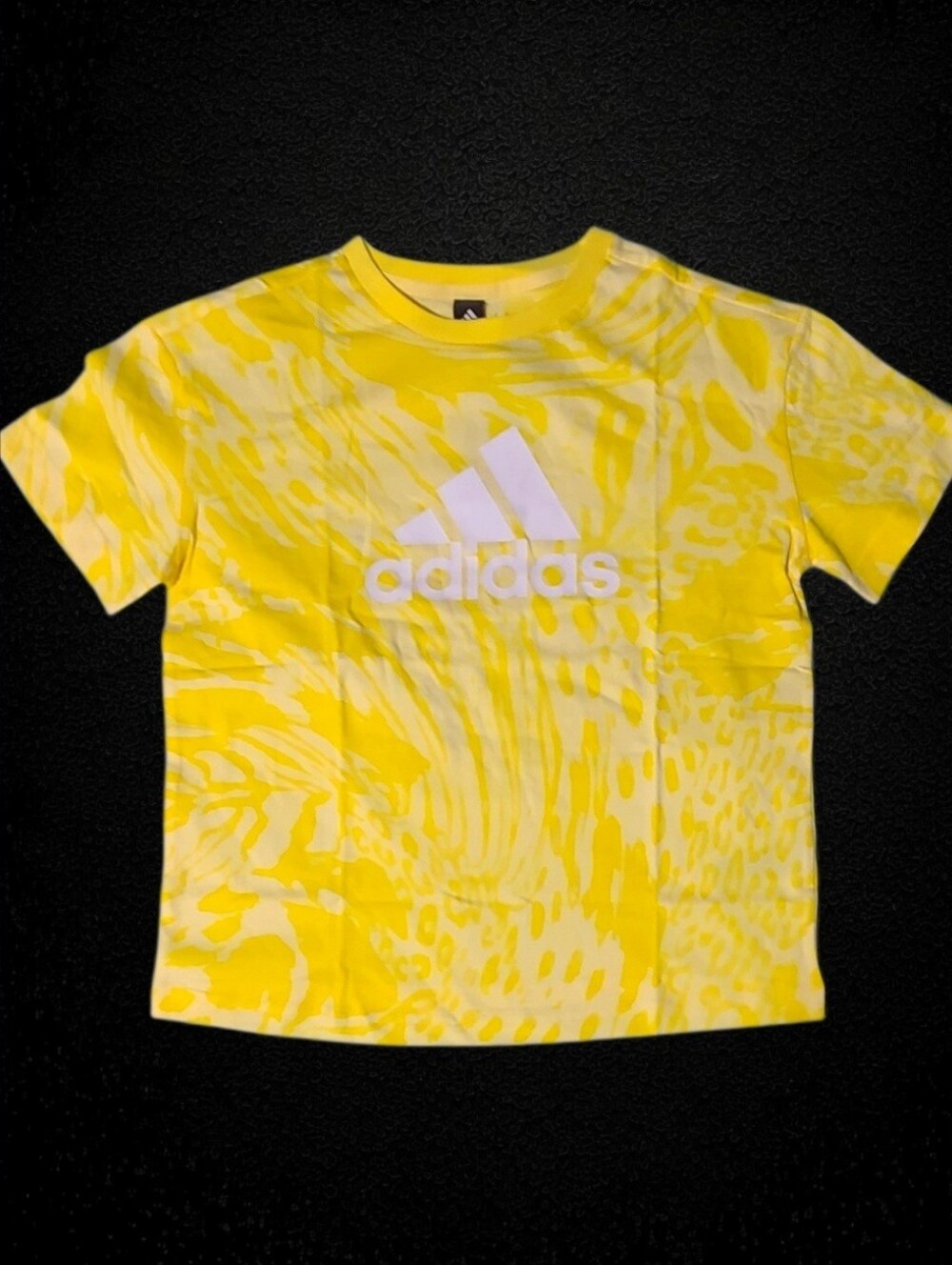 NWT Girls Adidas Future Icons Hybrid Animal Print Cropped T-Shirt Size XL 13-14Y